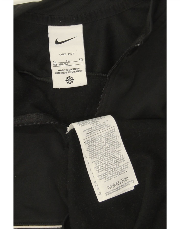 NIKE Boys Dri Fit Zip Neck Pullover Tracksuit Top 13-14 Years XL  Black