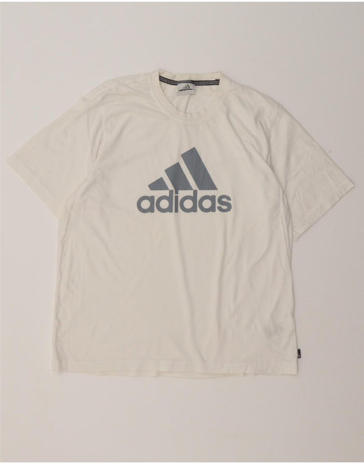 ADIDAS Grafisk T-shirt top til mænd Stor hvid bomuld