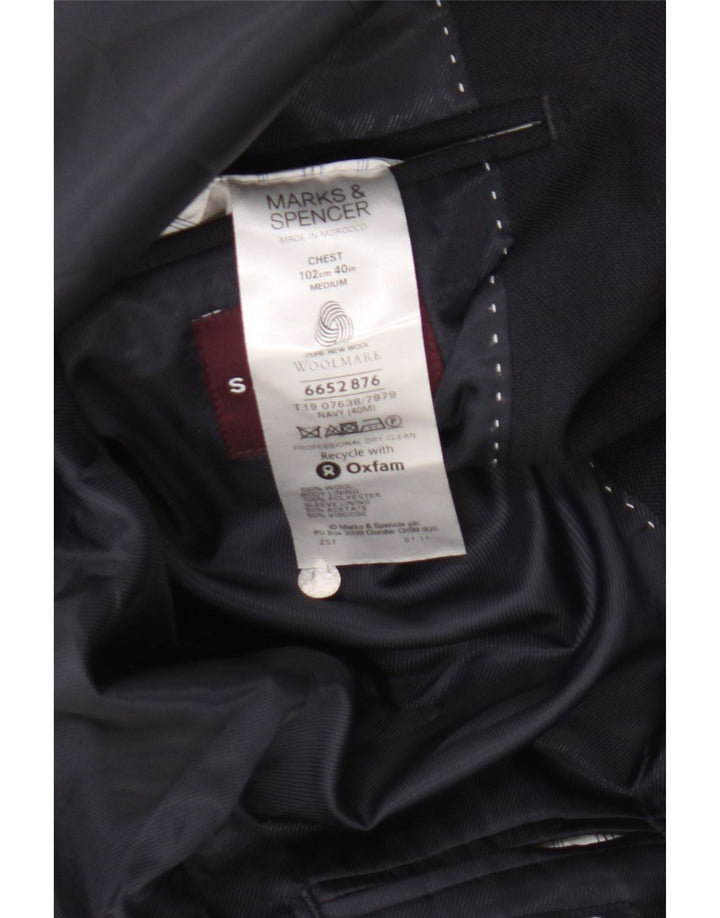 Marks & Spencer Herre 2-knaps blazerjakke UK 40 Mellem marineblå uld