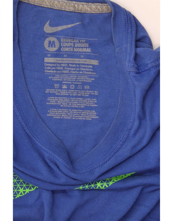 Nike Herre Regular Fit Grafisk T-shirt Top Medium Blue Bomuld