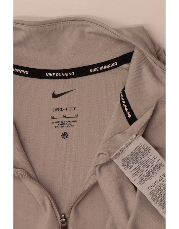 Nike Dame Dri Fit Pullover med lynlås-hals Træningsdragt Top UK 14 Medium Grå