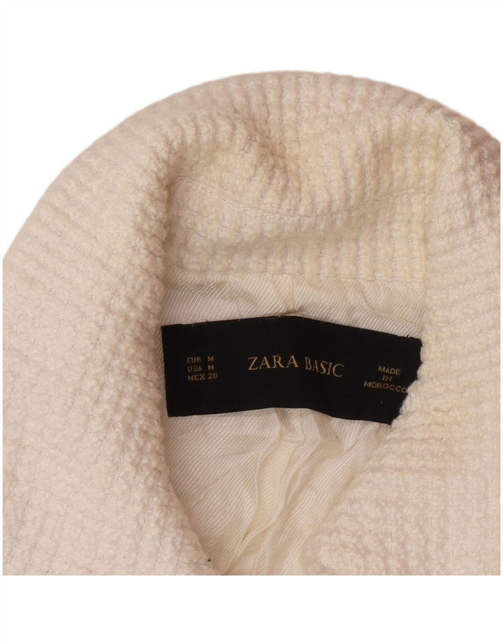 Zara Dame 1 Knap Blazer Jacket UK 12 Medium White