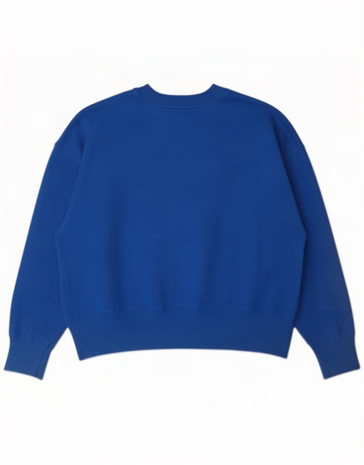Zara Dame Oversized Crew Neck Jumper Sweater UK 14 Medium Blue Viscose