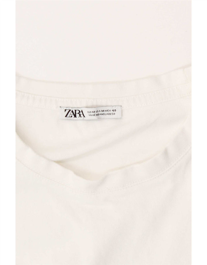 Zara Herre T-Shirt Top Medium Hvid