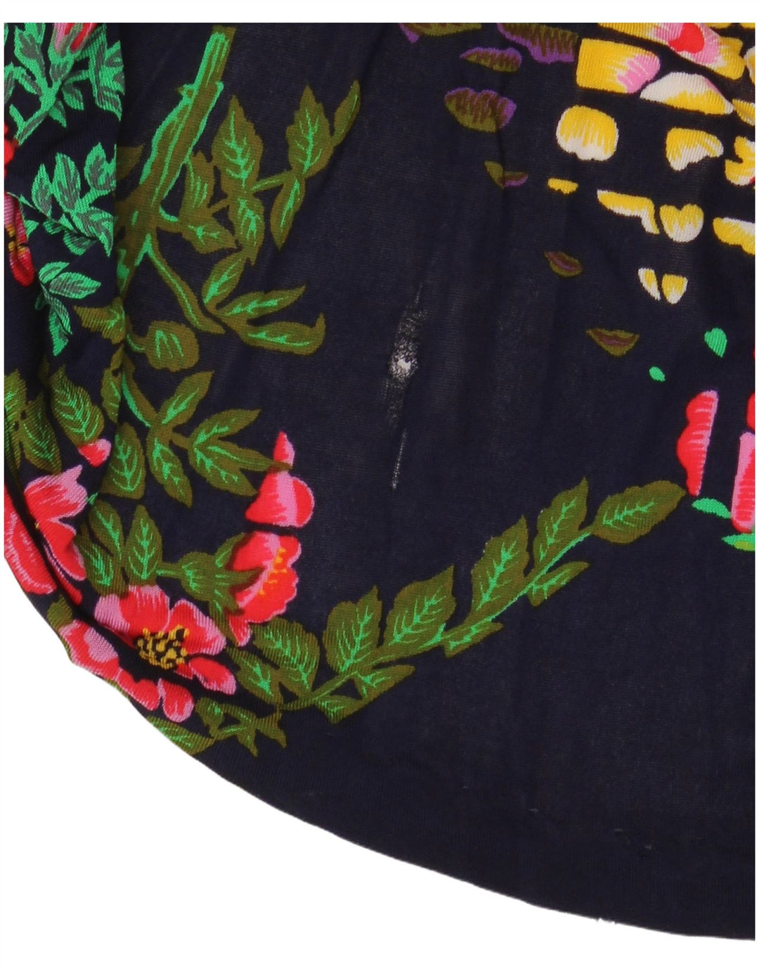 VINTAGE Dame Højtalje Maxi Nederdel IT 40 Small W24 Navy Blue Floral