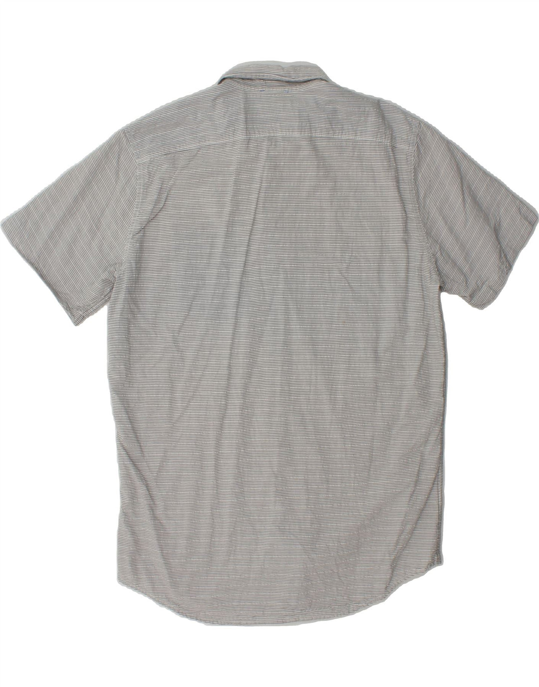 EDDIE BAUER Mens Classic Fit Short Sleeve Shirt Large Grey Pinstripe Vintage Eddie Bauer and Second-Hand Eddie Bauer from Messina Hembry 