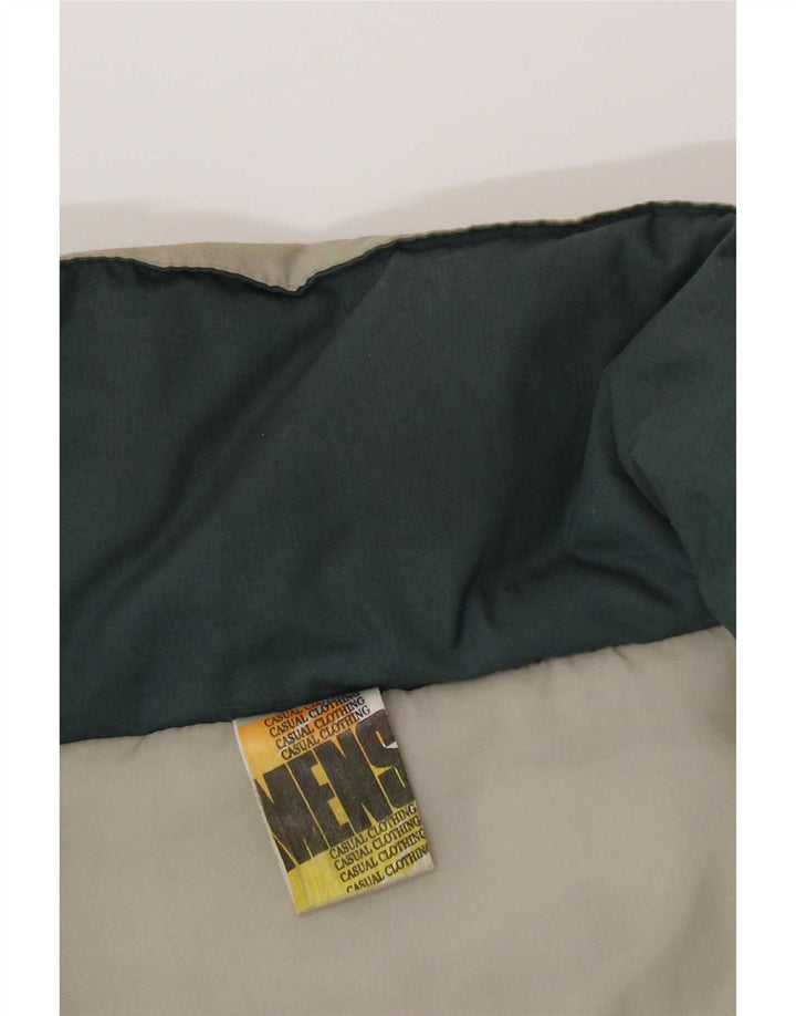 Vintage herre hætte polstret jakke IT 56/58 3XL Grå Polyester