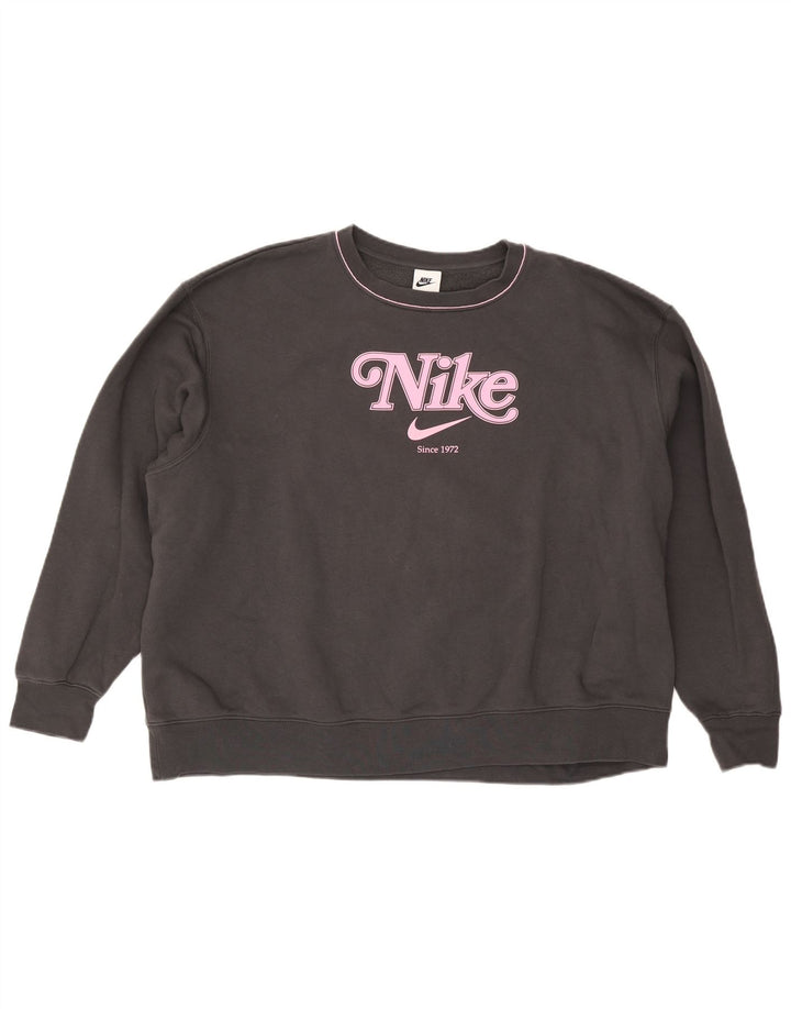 Nike grafisk sweatshirt til mænd 2XL grå bomuld