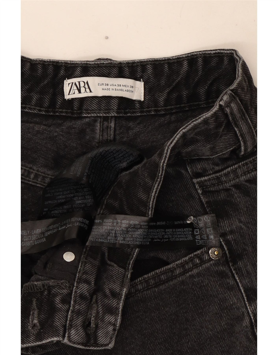 Zara Herre Slim Jeans EU 38 Small W30 L26 Grå Bomuld