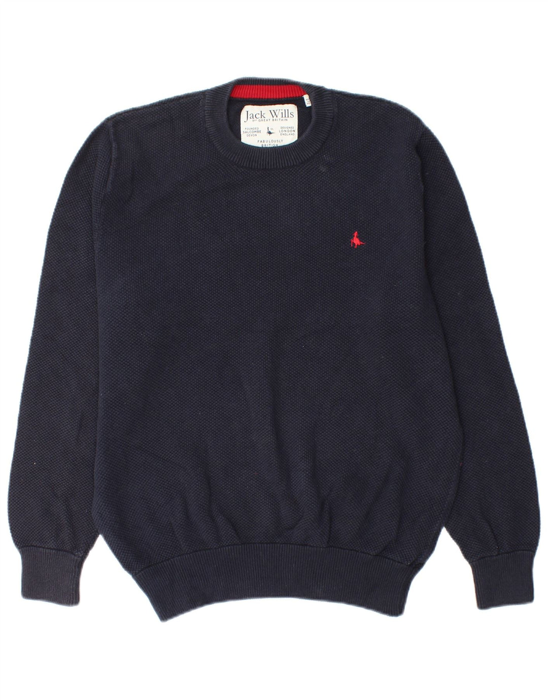 JACK WILLS Dame sweater med rund hals DK 18 XL marineblå bomuld