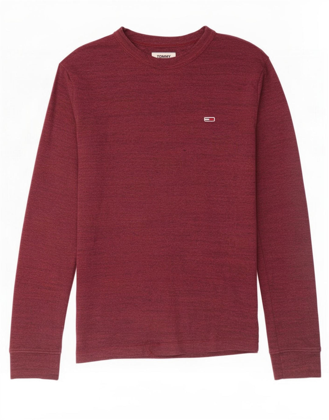 Tommy Hilfiger Herre Top Langærmet Medium Bourgogne Flecked Bomuld