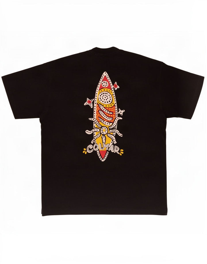 Colmar Herre grafisk T-shirt Top Medium Sort Bomuld