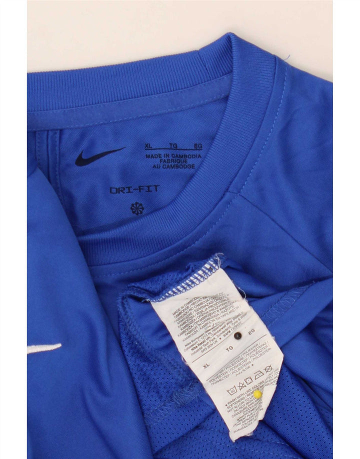 Nike Herre Dri Fit T-Shirt Top XL Blå Colourblock Polyester