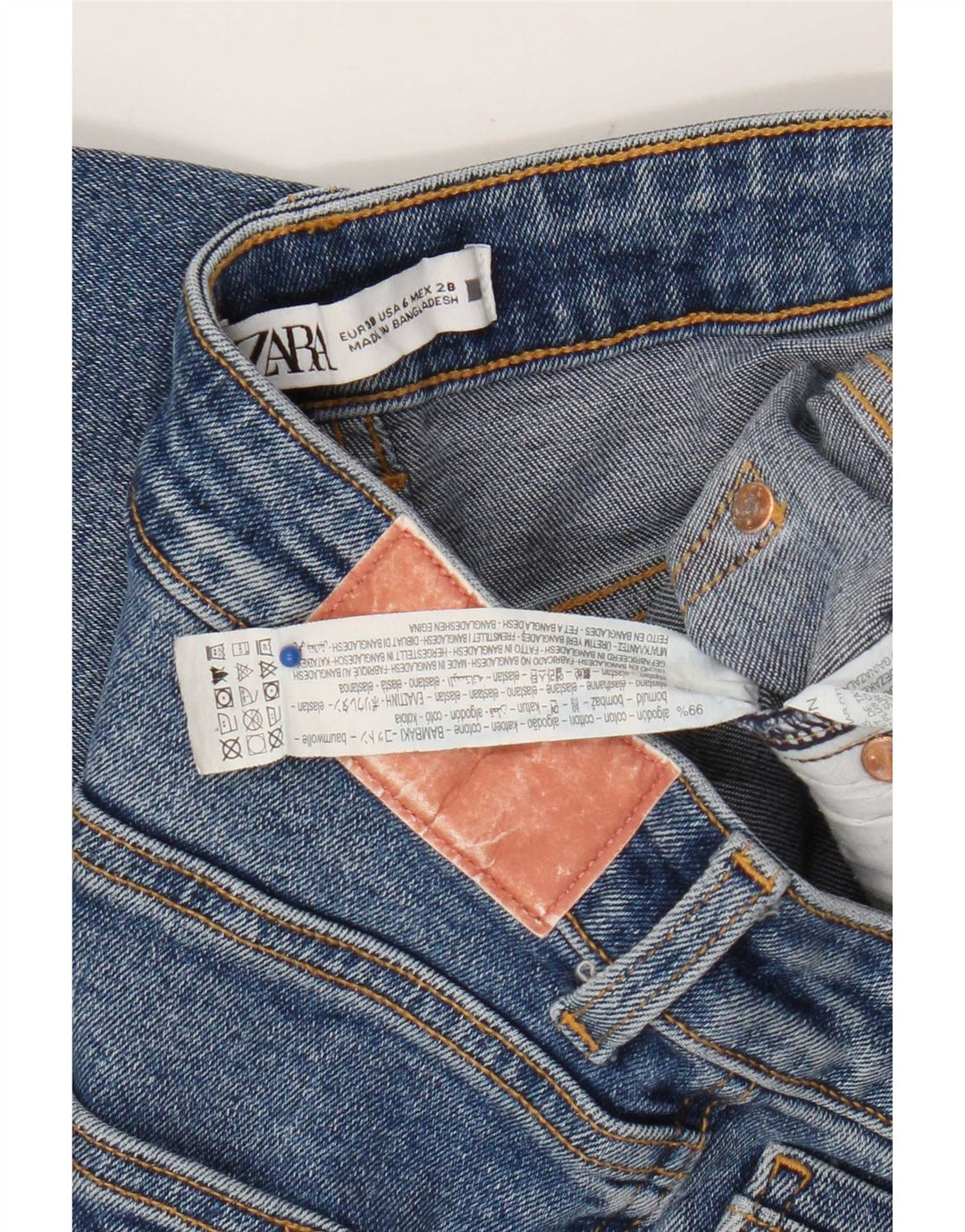 Zara Dame Bootcut Jeans EU 38 Small W28 L26 Blå Bomuld