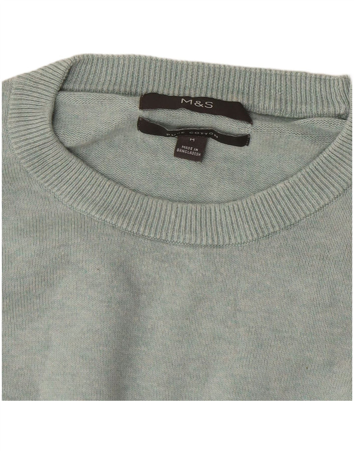 Marks & Spencer Herre sweater med rund hals, mellemgrøn bomuld