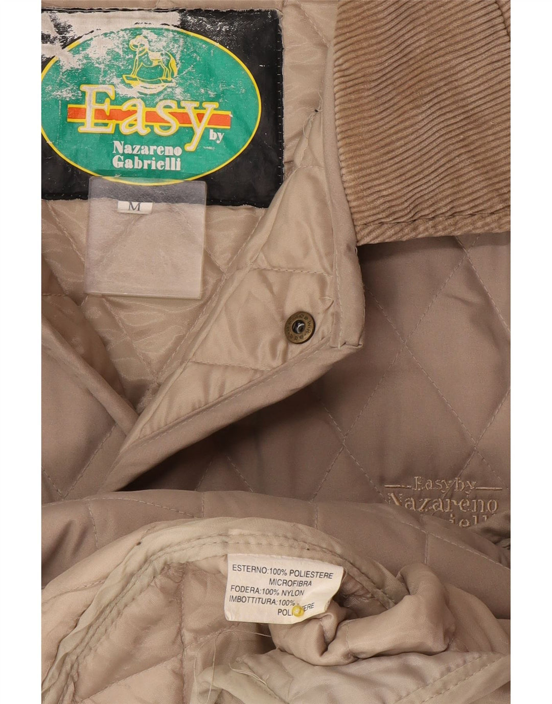 Nazareno Gabrielli Herre quiltet jakke UK 38 Medium Grey Polyester
