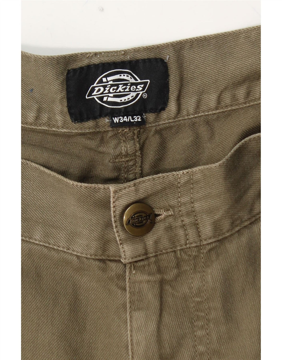 DICKIES Straight Cargo bukser til mænd W34 L32 Khaki Bomuld
