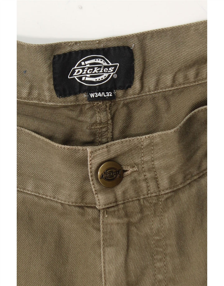 DICKIES Straight Cargo bukser til mænd W34 L32 Khaki Bomuld