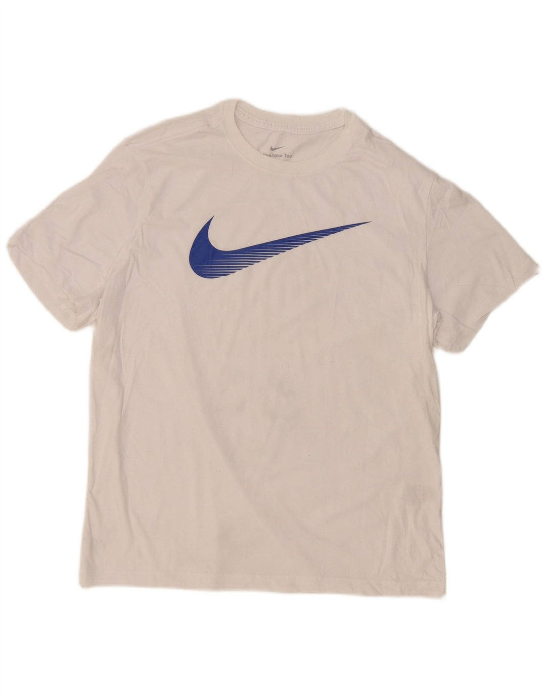 Nike Herre Dri Fit Grafisk T-Shirt Top Stor Hvid Bomuld