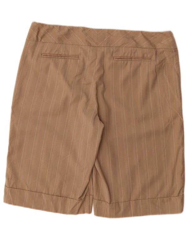 Mossimo Womens Chino Shorts US 12 Large W32 Beige Striped Polyester