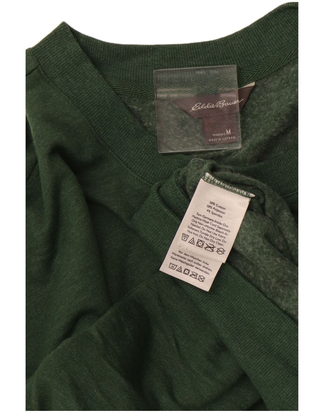 EDDIE BAUER Dame Sweatshirt Jumper UK 14 Medium Green Bomuld