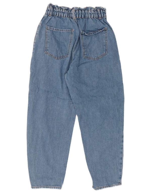 ZARA Womens Crop Loose Fit High Waist Jeans EU 38 Small W28 L25 Blue