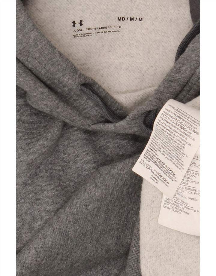 UNDER ARMOUR Mens Hoodie Jumper Medium Grey Cotton Vintage Under Armour and Second-Hand Under Armour from Messina Hembry 
