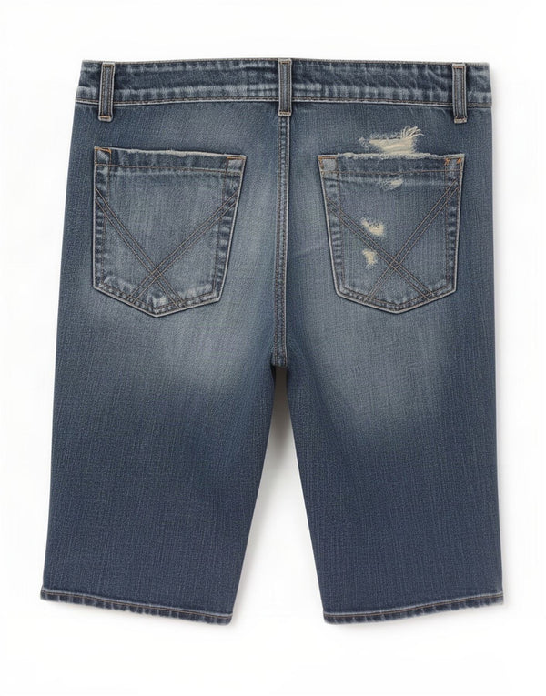 Roy Rogers Herre Distressed Denim Shorts Medium W32 Blå