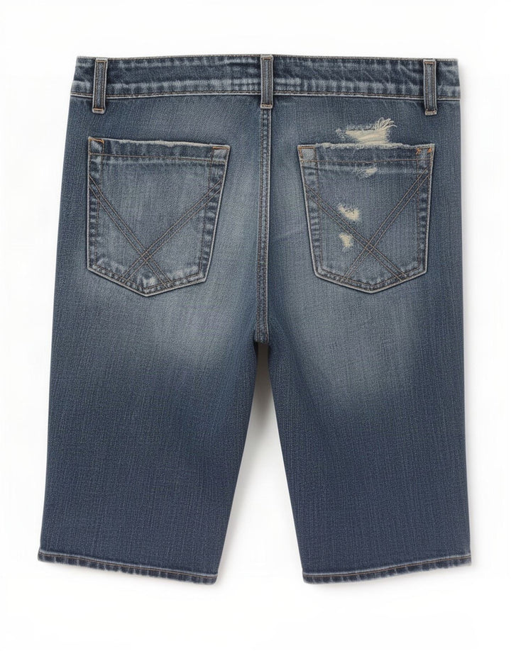 Roy Rogers Herre Distressed Denim Shorts Medium W32 Blå