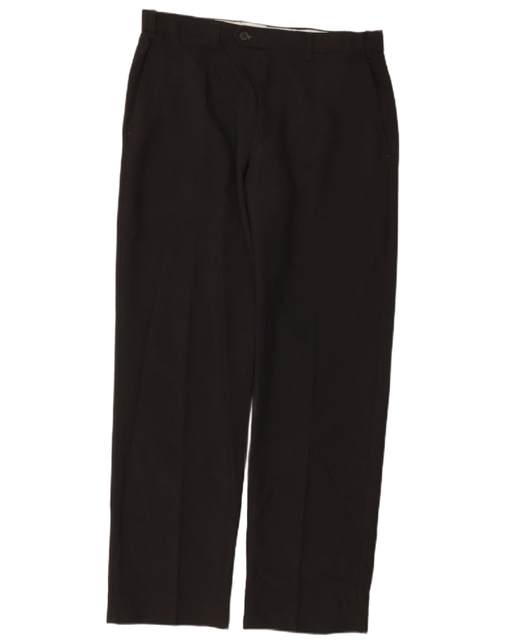 Marks & Spencer Herre Lige Regular Fit Suit Bukser W32 L31 Sort