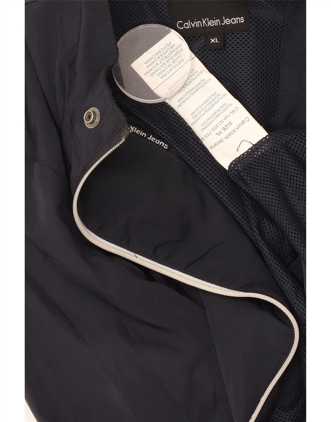 CALVIN KLEIN JEANS Womens Graphic Bomber Jacket UK 18 XL Navy Blue