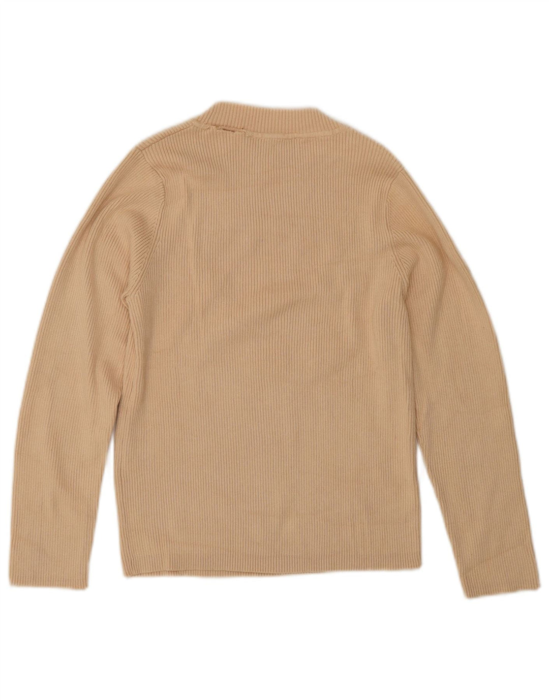 Zara Womens Crop Top 3/4 ærme UK 12 Medium Beige