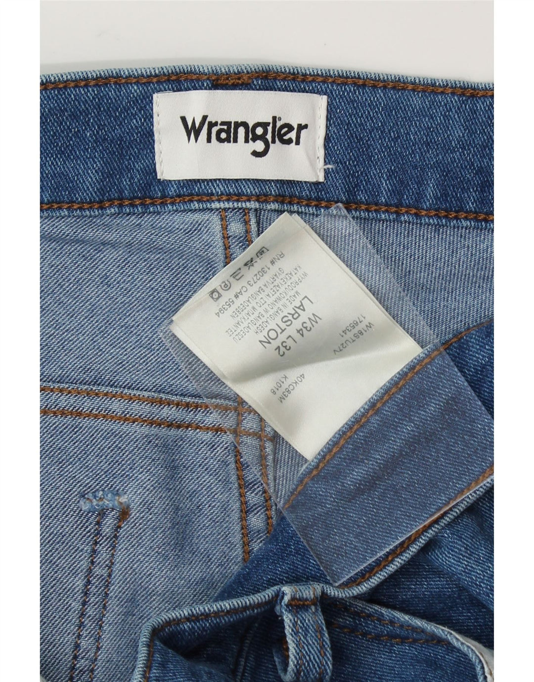 WRANGLER Womens Larston Slim Jeans W34 L32 Blue Cotton Vintage Wrangler and Second-Hand Wrangler from Messina Hembry 
