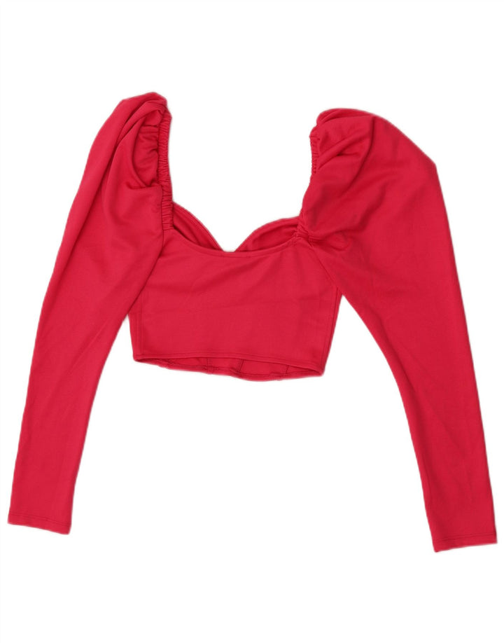 Zara Langærmet Crop Top UK 8 Lille Pink