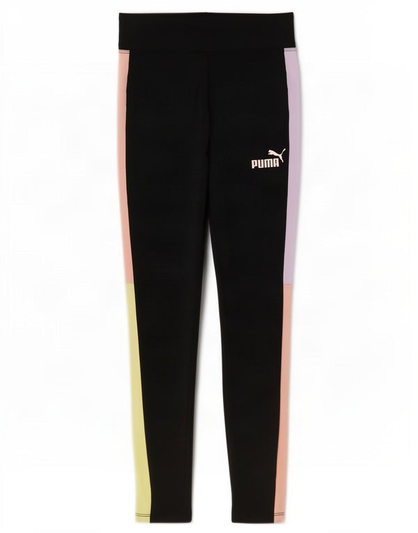 Puma Girls Leggings 10-11 år Large Black Colourblock Polyester