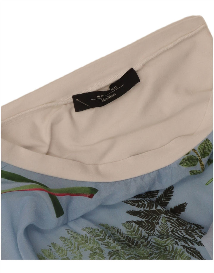 Max Mara Dame Weekend T-Shirt Top UK 12 Medium Blue Floral