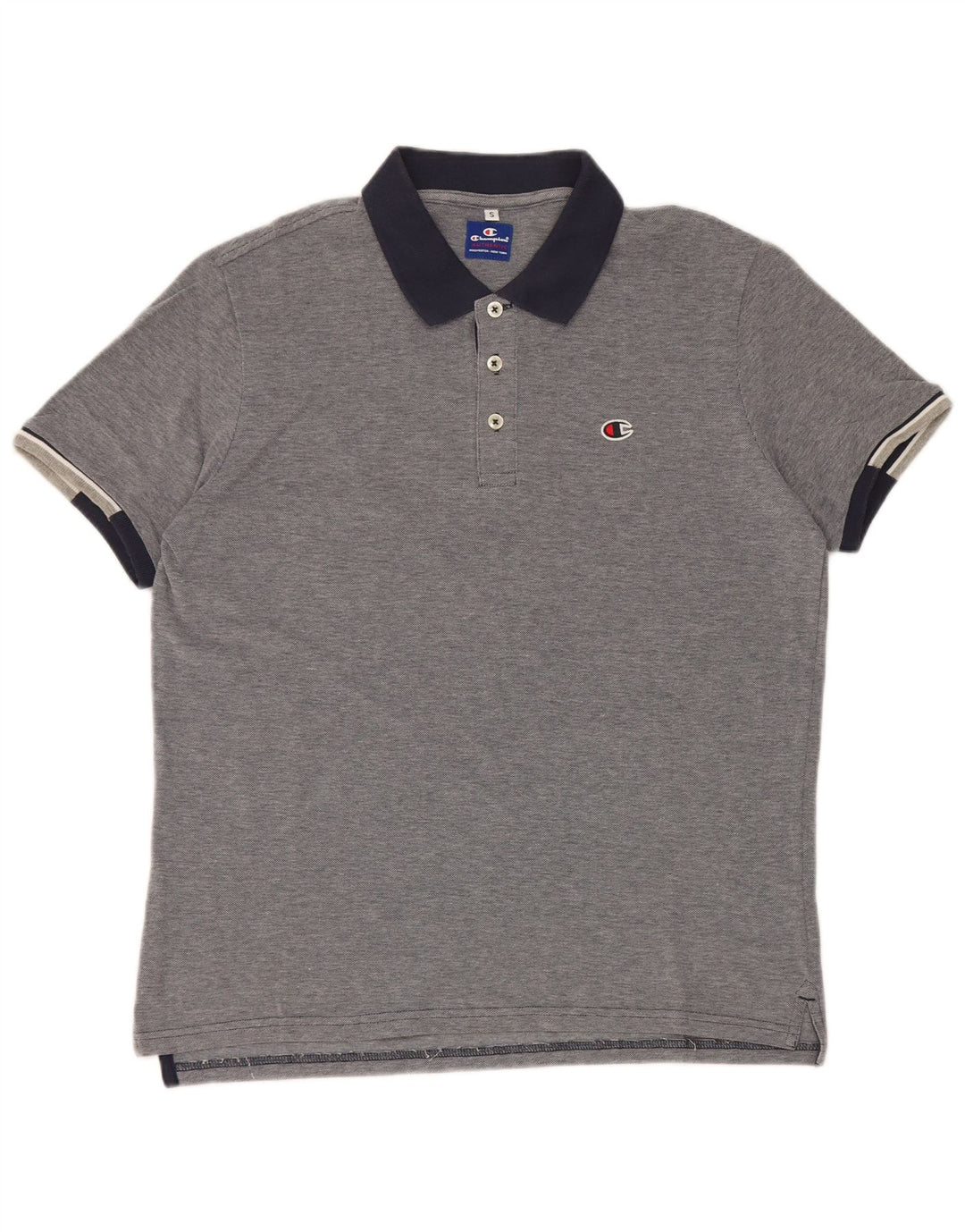 Champion Herre Rugby Polo Shirt Small Navy Blue Colourblock