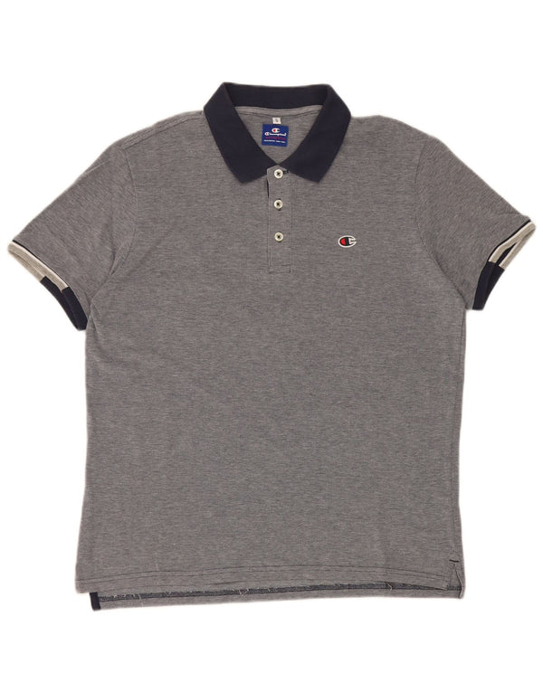 Champion Herre Rugby Polo Shirt Small Navy Blue Colourblock