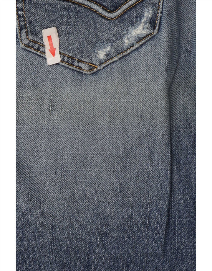Gas Dame Distressed Straight Jeans W30 L30 Blå Bomuld