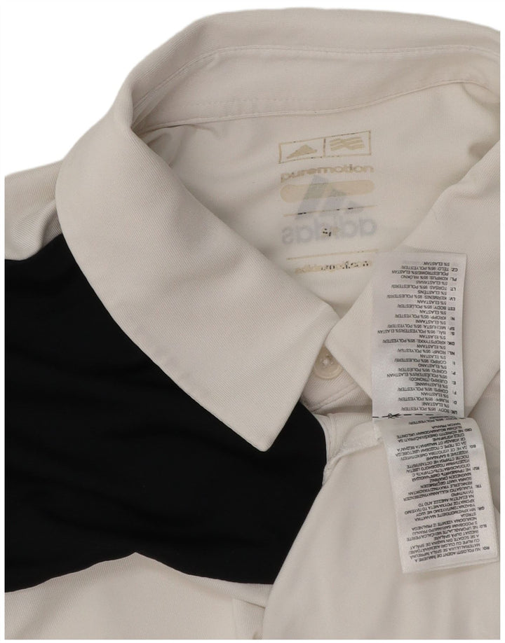 ADIDAS Mens Polo Shirt Small White Colourblock Polyester