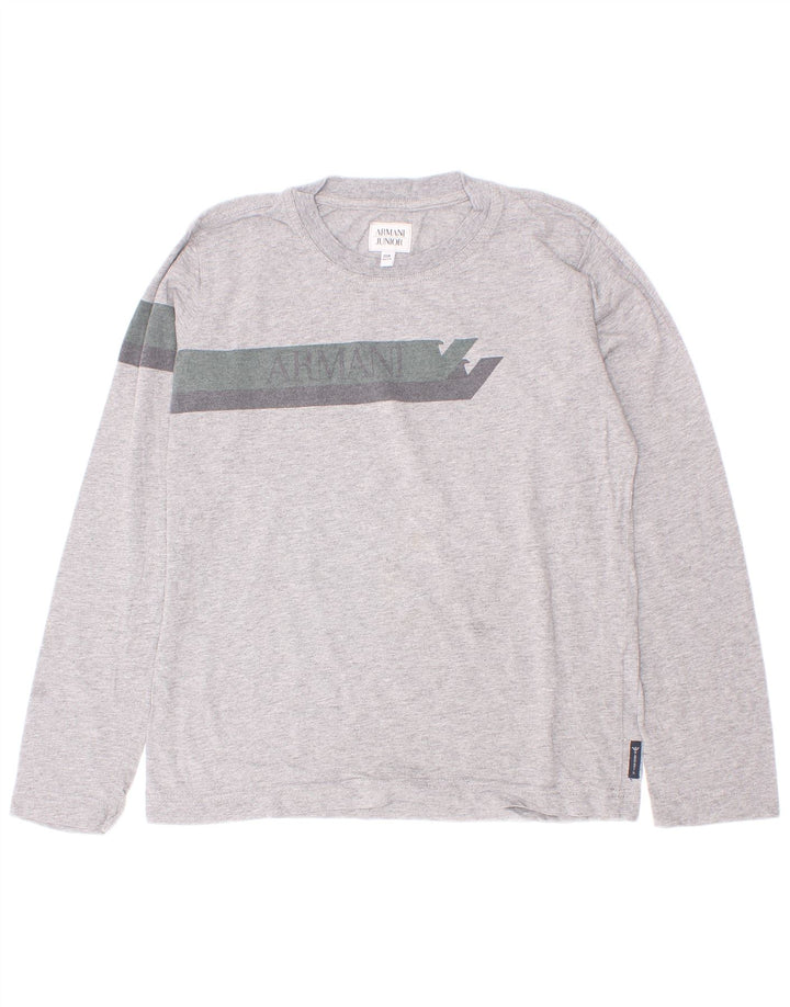 Armani Jeans Drenge Grafisk Top Langærmet 9-10 År Grå Colourblock