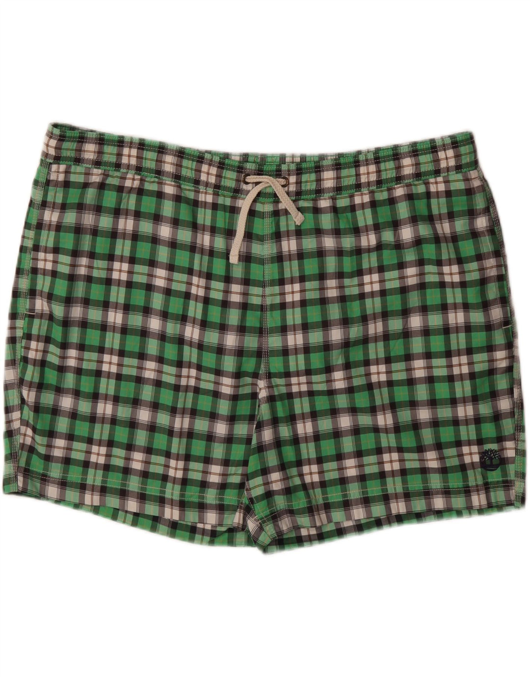 TIMBERLAND Mens Coupe Standard Swimming Shorts XL  Green Check Polyester Vintage Timberland and Second-Hand Timberland from Messina Hembry 