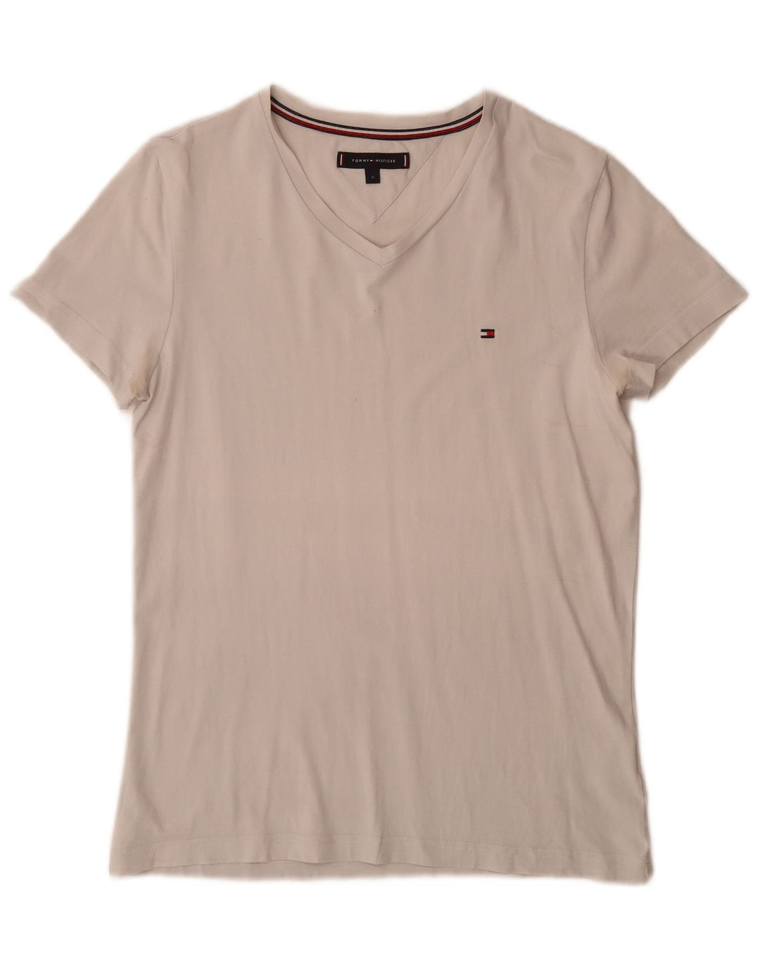 Tommy Hilfiger Herre T-Shirt Top Lille Hvid Bomuld