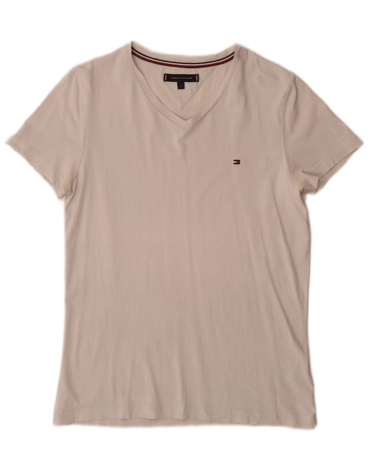 Tommy Hilfiger Herre T-Shirt Top Lille Hvid Bomuld