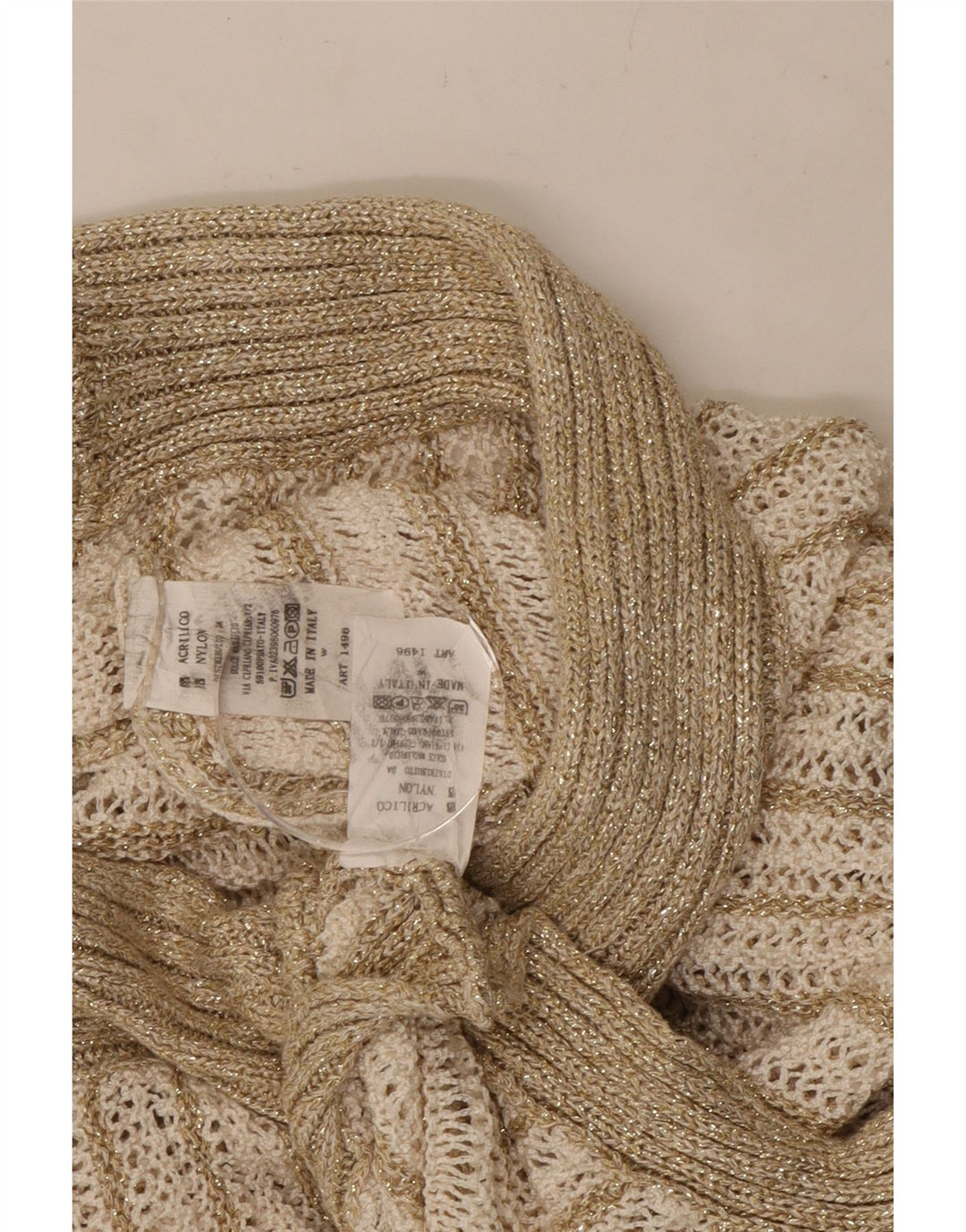 Vintage kvinders 2-delt nederdel Sæt UK 8 Small W26 Beige stribet akryl