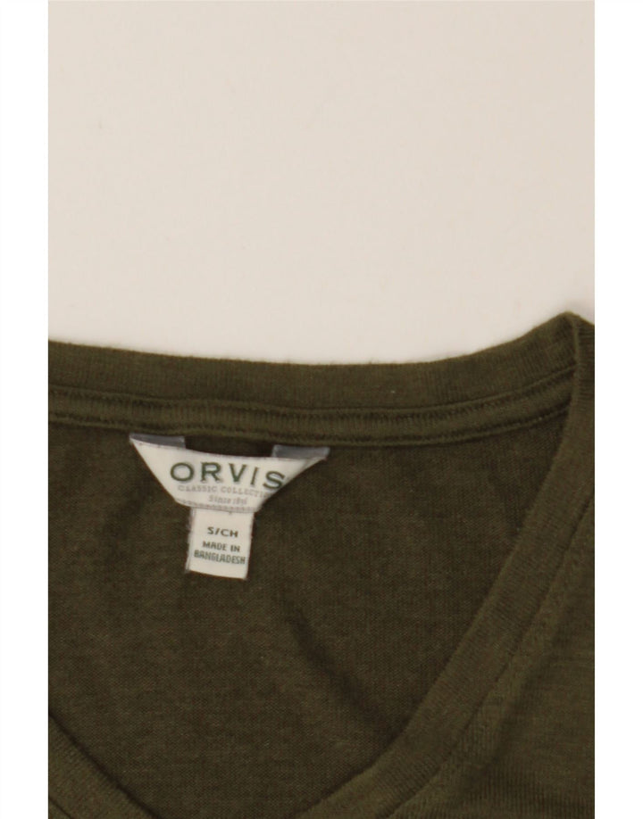 ORVIS Womens T-Shirt Top UK 10 Small Green Polyester Vintage Orvis and Second-Hand Orvis from Messina Hembry 
