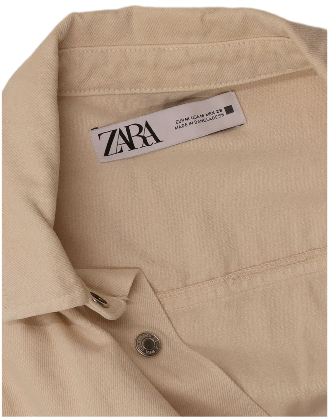 Zara Dame Denim Playsuit UK 14 Medium Beige