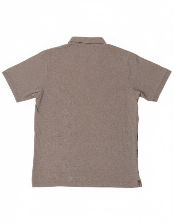 Reebok herre poloshirt mellemgrå stribet bomuld