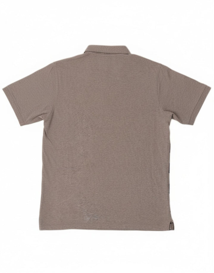 Reebok herre poloshirt mellemgrå stribet bomuld