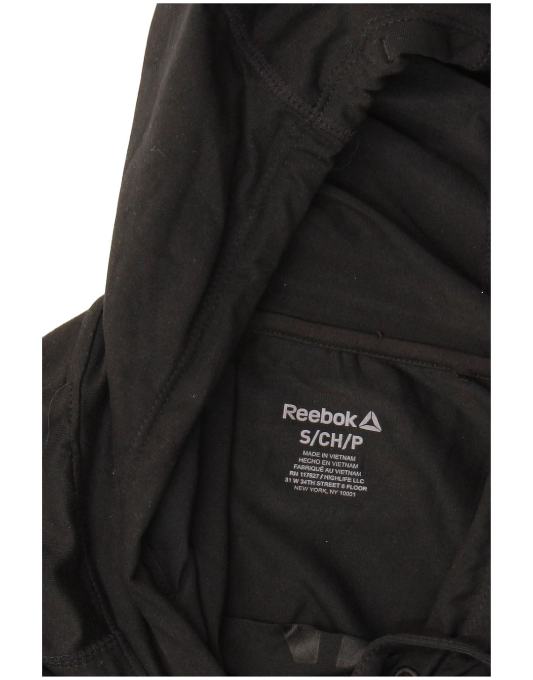Reebok Dame Oversized Grafisk Hoodie Jumper UK 10 Small Black